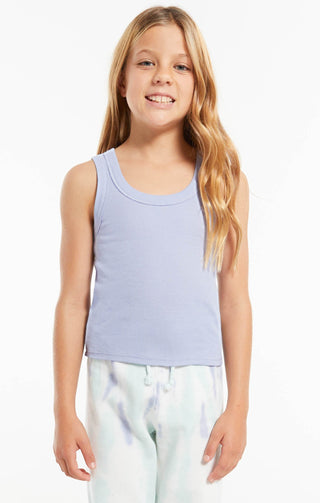 Z Supply Girls Oaklynn Rib Tank - Lavender Grey, Z Supply, JAN23, Top, Tween Girl, tween girls, Tween Girls Clothing, Z Supply, Z Supply Girls, Z Supply Girls Lavender Grey, Z Supply Girls Oa