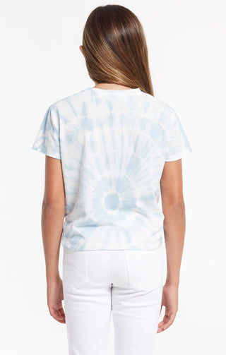 Z Supply Girls Teagan Tie Dye Crew - Blue Agave, Z Supply, JAN23, Top, Tween Girl, tween girls, Tween Girls Clothing, Z Supply, Z Supply Girls, Z Supply Girls Blue Agave, Z Supply Girls Teaga