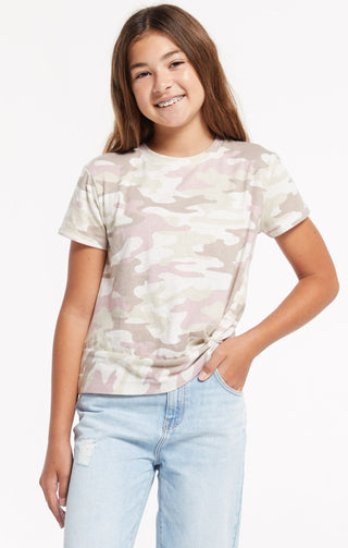Z Supply Girls Teagan Camo Crew - Camo Mauve, Z Supply, Camo Tee, JAN23, Top, Tween Girl, tween girls, Tween Girls Clothing, Z Supply, Z Supply Girls, Z Supply Girls Camo, Z Supply Girls Camo