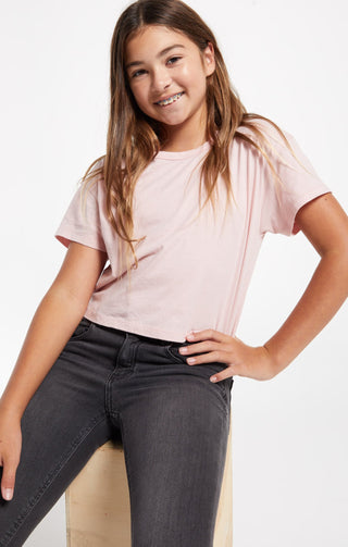 Z Supply Girls Nattie Organic Skimmer Tee - Pale Mauve, Z Supply, JAN23, Top, Tween Girl, tween girls, Tween Girls Clothing, Z Supply, Z Supply Girls, Z Supply Girls Nattie Organic Skimmer Te