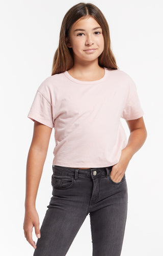 Z Supply Girls Nattie Organic Skimmer Tee - Pale Mauve, Z Supply, JAN23, Top, Tween Girl, tween girls, Tween Girls Clothing, Z Supply, Z Supply Girls, Z Supply Girls Nattie Organic Skimmer Te
