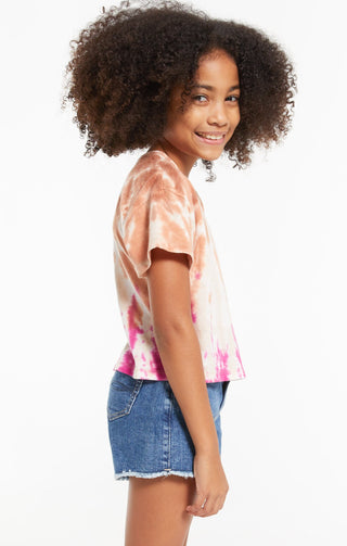 Z Supply Girls Nattie Tie-Dye Tee - Sahara, Z Supply, cf-size-large-12-14, cf-type-tee, cf-vendor-z-supply, CM22, JAN23, Top, Tween Girl, tween girls, Tween Girls Clothing, Z Supply, Z Supply