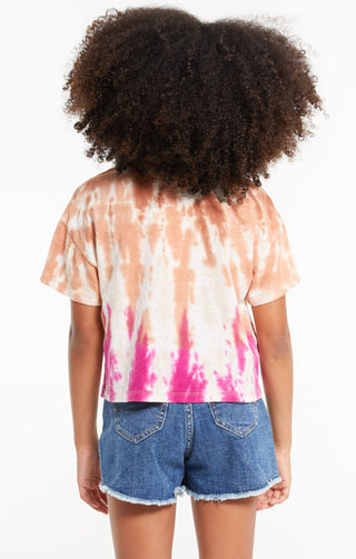 Z Supply Girls Nattie Tie-Dye Tee - Sahara, Z Supply, cf-size-large-12-14, cf-type-tee, cf-vendor-z-supply, CM22, JAN23, Top, Tween Girl, tween girls, Tween Girls Clothing, Z Supply, Z Supply