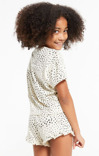 Z Supply Girls Nattie Dot Tee - Sand Dollar, Z Supply, JAN23, Top, Tween Girl, tween girls, Tween Girls Clothing, Z Supply, Z Supply Girls, Z Supply Girls Nattie Dot Tee, Z Supply Girls Natti