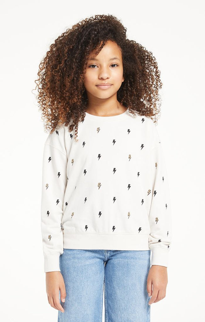 Z Supply Girls Noa Bolt Pullover - Sandstone | Basically Bows & Bowties