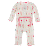 KicKee Pants Natural Ice Cream Shop Muffin Ruffle Coverall with Zipper, KicKee Pants, CM22, Coverall, Coverall with Zipper, KicKee, KicKee Pants, KicKee Pants Coverall with Zipper, KicKee Pan