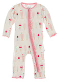 KicKee Pants Natural Ice Cream Shop Muffin Ruffle Coverall with Zipper, KicKee Pants, CM22, Coverall, Coverall with Zipper, KicKee, KicKee Pants, KicKee Pants Coverall with Zipper, KicKee Pan