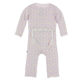 KicKee Pants Thistle Chamomile Muffin Ruffle Coverall with Zipper, KicKee Pants, CM22, Coverall, Coverall with Zipper, KicKee, KicKee Pants, KicKee Pants Coverall with Zipper, KicKee Pants Cu