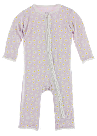 KicKee Pants Thistle Chamomile Muffin Ruffle Coverall with Zipper, KicKee Pants, CM22, Coverall, Coverall with Zipper, KicKee, KicKee Pants, KicKee Pants Coverall with Zipper, KicKee Pants Cu