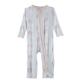 KicKee Pants Fresh Air Ballet Muffin Ruffle Coverall with Zipper, KicKee Pants, CM22, Coverall, Coverall with Zipper, Coveralls, Fitted Coverall, KciKee Coverall, KicKee, KicKee Coverall, Kic