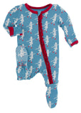 KicKee Pants Blue Moon Ice Skater Muffin Ruffle Footie with Zipper, KicKee Pants, All Things Holiday, Christmas, Christmas Footie, Christmas Pajama, Christmas Pajamas, KicKee, KicKee Pants, K