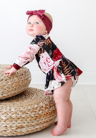 Posh Peanut Zoey Floral L/S Twirl Skirt Bodysuit, Posh Peanut, Baby, Bodysuit Skirt, Infant, Posh PEanut, Posh Peanut L/S Twirl Skirt Bodysuit, Posh Peanut Long Sleeve Twirl Skirt Bodysuit, P