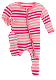 KicKee Pants Forest Fruit Stripe Classic Ruffle Footie with Zipper, KicKee Pants, Classic Ruffle Footie, Classic Ruffle Footie with Zipper, Footie with Zipper, KicKee, KicKee Footie with Zipp