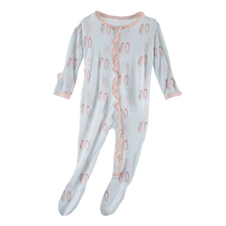 KicKee Pants Fresh Air Ballet Classic Ruffle Footie with Zipper, KicKee Pants, CM22, Footie, Footie with Zipper, KicKee, KicKee Footie, KicKee Footie with Zipper, KicKee Pants, KicKee Pants C