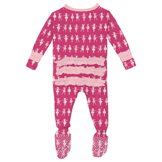 KicKee Pants Calypso Ballerina Classic Ruffle Footie with Zipper, KicKee Pants, Calypso Ballerina, Classic Ruffle Footie with Zipper, Footie with Zipper, KicKee, KicKee Footie, KicKee Footie 