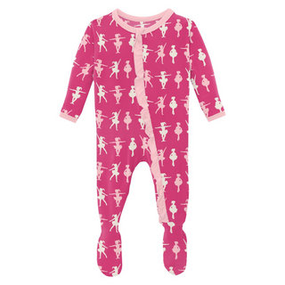 KicKee Pants Calypso Ballerina Classic Ruffle Footie with Zipper, KicKee Pants, Calypso Ballerina, Classic Ruffle Footie with Zipper, Footie with Zipper, KicKee, KicKee Footie, KicKee Footie 