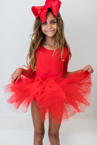 Mila & Rose Red 3/4 Leotard Tutu Dress, Mila & Rose, All Things Holiday, Christmas, Christmas Dress, Christmas Tutu, Christmas Tutu Dress, CM22, Holiday Dress, Leotard Tutu Dress, Mila & Rose