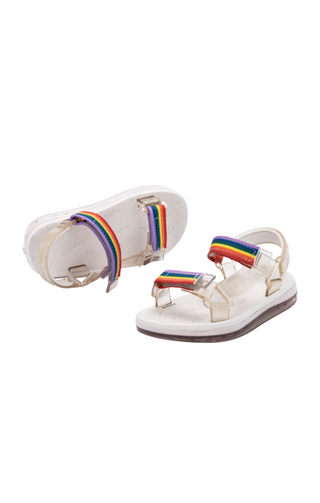 Mini Melissa Papete + Rider BB - Beige / Beige / Rainbow, Grendene, cf-size-10, cf-size-8, cf-size-9, cf-type-shoes, cf-vendor-grendene, Grendene, Grendene Mini Melissa, Grendene Mini Melissa