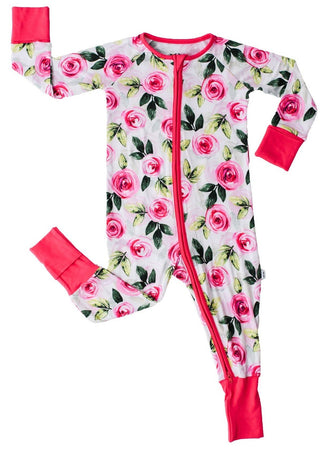 Little Sleepies Roses Convertible Romper/Sleeper, Little Sleepies, Bamboo Pajamas, CM22, Coverall, Footie, Little Sleepies, Little Sleepies Bamboo, Little Sleepies Pajama Set, Little Sleepies