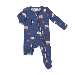 Angel Dear Basketball Footie with Zipper, Angel Dear, angel Dear, Angel Dear Bamboo Footie, Angel Dear Fall 2022, Angel Dear Footie with Zipper, Bamboo Footie, Basketball, CM22, Footie with Z
