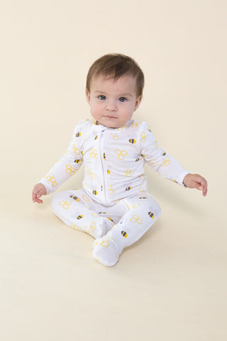 Angel Dear Bees Footie with Zipper, Angel Dear, angel Dear, Angel Dear Bamboo Footie, Angel Dear Fall 2022, Angel Dear Footie with Zipper, Bamboo Footie, Bees, CM22, Footie with Zipper, Gende