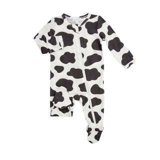 Angel Dear Cow Print Footie with Zipper, Angel Dear, angel Dear, Angel Dear Bamboo Footie, Angel Dear Cow Print, Angel Dear Fall 2021, Angel Dear Footie with Zipper, Bamboo Footie, CM22, Foot