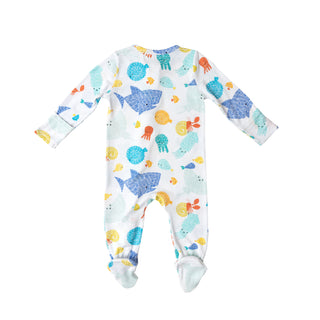 Angel Dear Dashed Underwater Footie with Zipper, Angel Dear, angel Dear, Angel Dear Bamboo Footie, Angel Dear Dashed Underwater, Angel Dear Footie with Zipper, Angel Dear SS22, Bamboo Footie,