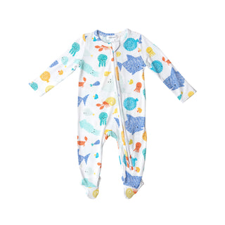 Angel Dear Dashed Underwater Footie with Zipper, Angel Dear, angel Dear, Angel Dear Bamboo Footie, Angel Dear Dashed Underwater, Angel Dear Footie with Zipper, Angel Dear SS22, Bamboo Footie,