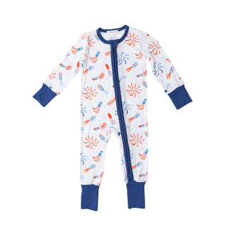 Angel Dear Firecrackers 2 Way Zipper Romper, Angel Dear, 4th of July, angel Dear, Angel Dear 2 Way Zipper Romper, Angel Dear Firecrackers, Angel Dear Romper, Angel Dear SS22, CM22, Firecracke