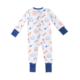 Angel Dear Firecrackers 2 Way Zipper Romper, Angel Dear, 4th of July, angel Dear, Angel Dear 2 Way Zipper Romper, Angel Dear Firecrackers, Angel Dear Romper, Angel Dear SS22, CM22, Firecracke