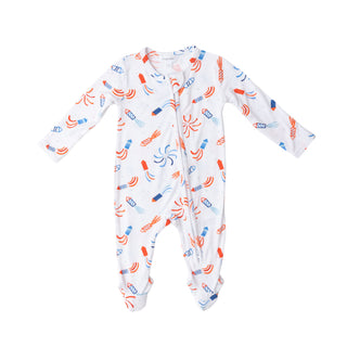 Angel Dear Firecrackers Footie with Zipper, Angel Dear, 4th of July, angel Dear, Angel Dear Bamboo Footie, Angel Dear Firecrackers, Angel Dear Footie with Zipper, Angel Dear SS22, Bamboo Foot