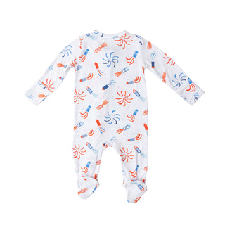 Angel Dear Firecrackers Footie with Zipper, Angel Dear, 4th of July, angel Dear, Angel Dear Bamboo Footie, Angel Dear Firecrackers, Angel Dear Footie with Zipper, Angel Dear SS22, Bamboo Foot
