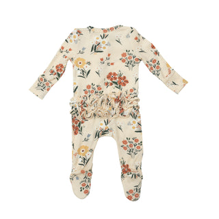 Angel Dear Garden Floral Ruffle Footie with Zipper, Angel Dear, angel Dear, Angel Dear Bamboo Footie, Angel Dear Fall 2022, Angel Dear Footie with Zipper, Angel Dear Ruffle Footie with Zipper