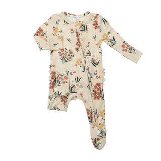 Angel Dear Garden Floral Ruffle Footie with Zipper, Angel Dear, angel Dear, Angel Dear Bamboo Footie, Angel Dear Fall 2022, Angel Dear Footie with Zipper, Angel Dear Ruffle Footie with Zipper