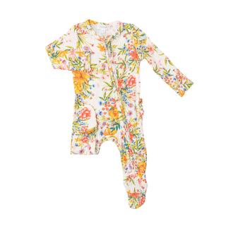 Angel Dear Garden Joy Ruffle Footie with Zipper, Angel Dear, angel Dear, Angel Dear Bamboo Footie, Angel Dear Fall 2022, Angel Dear Footie with Zipper, Angel Dear Ruffle Footie with Zipper, B