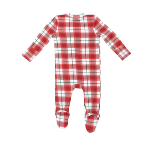 Angel Dear Holiday Red Plaid Footie with Zipper, Angel Dear, All Things Holiday, angel Dear, Angel Dear Bamboo Footie, Angel Dear Christmas, Angel Dear Footie with Zipper, Angel Dear Holiday 