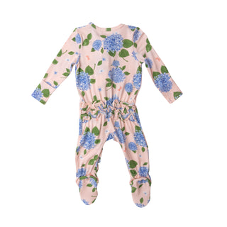 Angel Dear Hydrangea Bamboo Ruffle Front Zipper Footie, Angel Dear, angel Dear, Angel dear Footie, Angel Dear Hydrangea, Angel Dear Ruffle Footie, Angel Dear Ruffle Front Zipper Footie, Angel