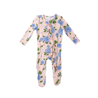 Angel Dear Hydrangea Bamboo Ruffle Front Zipper Footie, Angel Dear, angel Dear, Angel dear Footie, Angel Dear Hydrangea, Angel Dear Ruffle Footie, Angel Dear Ruffle Front Zipper Footie, Angel