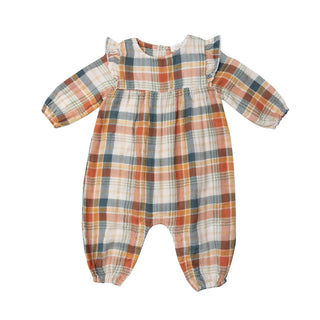 Angel Dear Muslin Plaid Ruffle Sleeve Romper, Angel Dear, Angel Dear, Angel Dear Fall 2022, Angel Dear Ruffle Romper, cf-size-12-18-months, cf-size-3-6-months, cf-size-6-12-months, cf-type-ju
