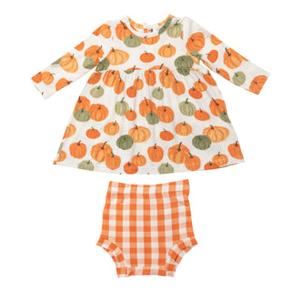 Angel Dear Pumpkin Dress + Bloomer Set, Angel Dear, 1st Thanksgiving, angel Dear, Angel Dear Fall 2022, CM22, Dress, First Thanksgiving, JAN23, Pumpkin, Thanksgiving, Thanksgiving Clothing, T