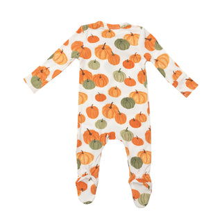 Angel Dear Pumpkin Footie with Zipper, Angel Dear, angel Dear, Angel Dear Bamboo Footie, Angel Dear Fall 2022, Angel Dear Footie with Zipper, Bamboo Footie, CM22, Footie with Zipper, Gender N