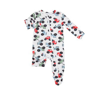 Angel Dear Tractors Footie with Zipper, Angel Dear, angel Dear, Angel Dear Bamboo Footie, Angel Dear Fall 2021, Angel Dear Footie with Zipper, Angel Dear Tractors, Bamboo Footie, CM22, Footie