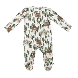 Angel Dear Vintage Cabin Footie with Zipper, Angel Dear, angel Dear, Angel Dear Bamboo Footie, Angel Dear Fall 2022, Angel Dear Footie with Zipper, Bamboo Footie, CM22, Footie with Zipper, JA