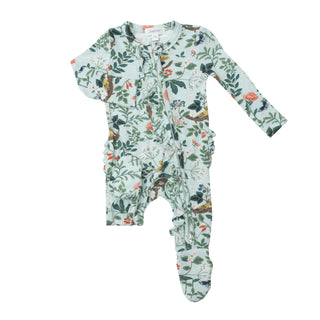 Angel Dear Woodland Bird & Nest Ruffle Footie with Zipper, Angel Dear, angel Dear, Angel Dear Bamboo Footie, Angel Dear Fall 2022, Angel Dear Footie with Zipper, Angel Dear Ruffle Footie with