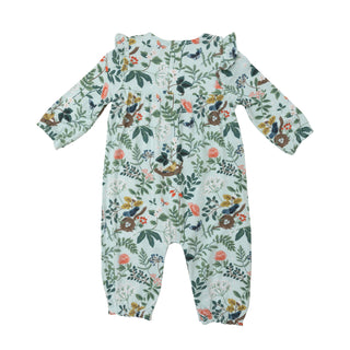 Angel Dear Woodland Bird & Nest Ruffle Sleeve Romper, Angel Dear, Angel Dear, Angel Dear Fall 2022, Angel Dear Ruffle Romper, cf-size-3-6-months, cf-size-6-12-months, cf-type-jumpsuits-&-romp