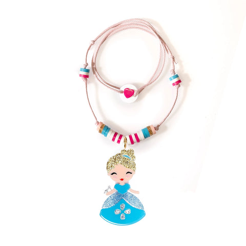 Lilies & Roses Cute Doll Necklace - Princess with Glass Slipper, Lilies & Roses, cf-type-necklaces, cf-vendor-lilies-&-roses, Cute Doll Necklace, Easter Basket Ideas, EB Girls, Lilies & Roses