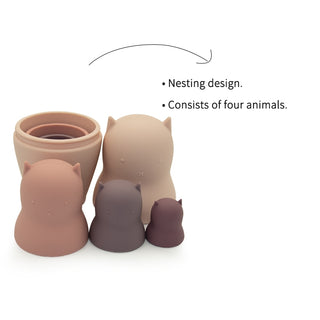 Pink Kitty Cat Nesting Dolls, Little Teether, Kitty, Kitty Cat Nesting Dolls Silicone - Teether - Bath - Stacker, Little Teether, Little Teether Cat, Little Teether Kitty Cat Nesting Dolls Si