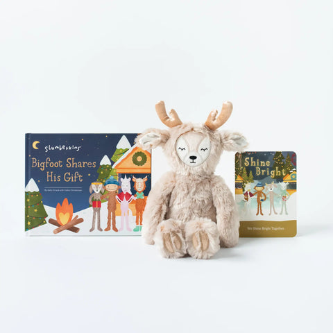 Slumberkins Shine Bright Ibex & Bigfoot Shares His Gift Hardcover Book, Slumberkins, All Things Holiday, Book, Books, Christmas Slumberkins, Christmas Toy, Ibex, Plush Toy, Slumberkins, Slumb