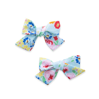 Baby Bling Big Cotton Bow Clip Set - Aqua Rose, Baby Bling, Baby Baby Bling Headbands, Baby Bling, Baby Bling Aqua Rose Big Cotton Bow Clip Set, Baby Bling Big Cotton Bow Clip Set, Baby Bling