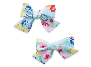 Baby Bling Big Cotton Bow Clip Set - Aqua Rose, Baby Bling, Baby Baby Bling Headbands, Baby Bling, Baby Bling Aqua Rose Big Cotton Bow Clip Set, Baby Bling Big Cotton Bow Clip Set, Baby Bling